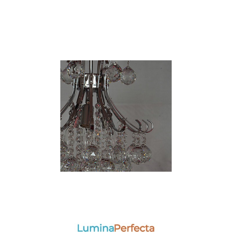 Lampă suspendată cu candelabru galvanizat în stil mini din cristal modern și contemporan