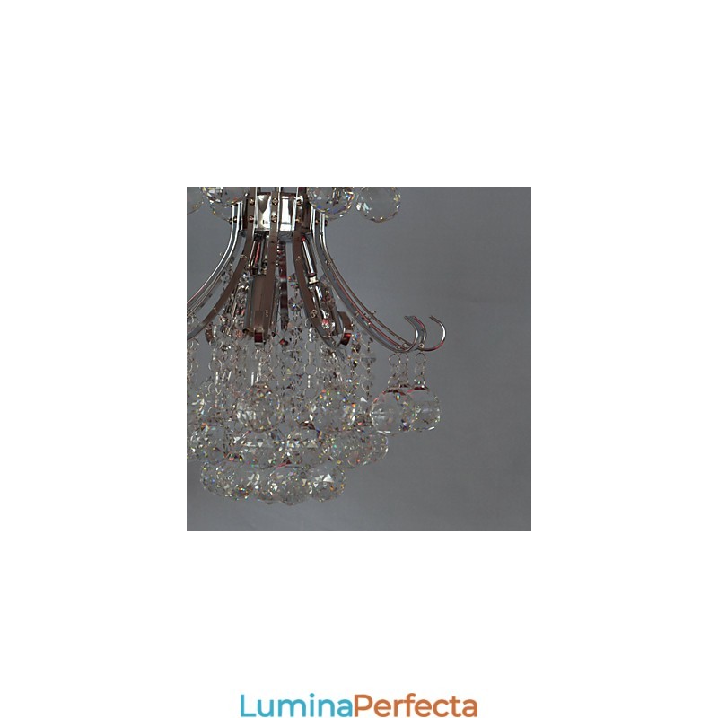 Lampă suspendată cu candelabru galvanizat în stil mini din cristal modern și contemporan