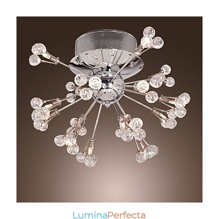 Montaj încastrat din metal cromat din cristal modern contemporan Montaj încastrat din metal cromat din cristal modern contemporan