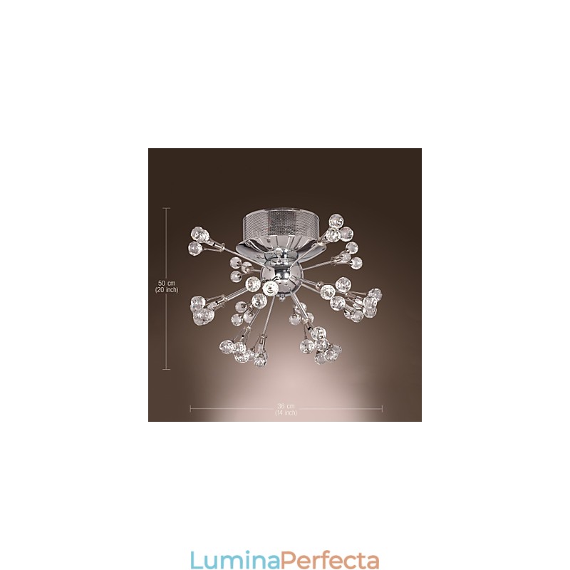 Montaj încastrat din metal cromat din cristal modern contemporan