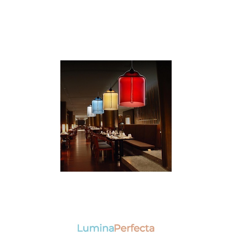 Lampă cu pandantiv din sticlă, retro, creativă, cafenea în bolul cu peștișor