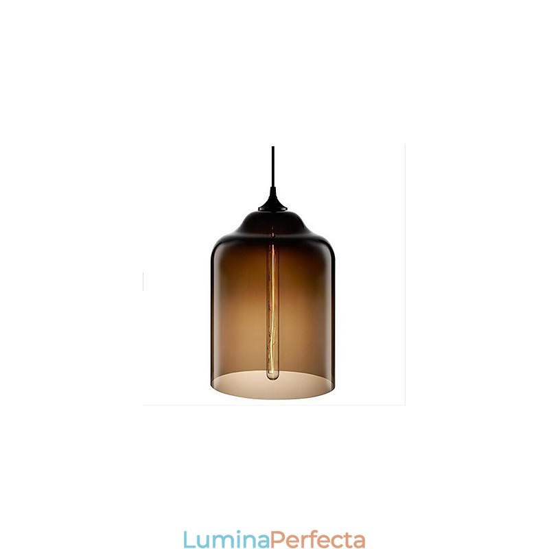 Lampă cu pandantiv din sticlă, retro, creativă, cafenea în bolul cu peștișor