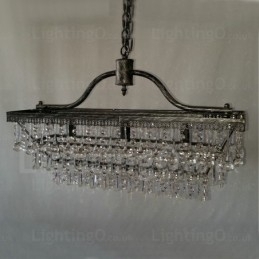 3 etaje dreptunghi tradițional clasic cristal metal candelabru pt
