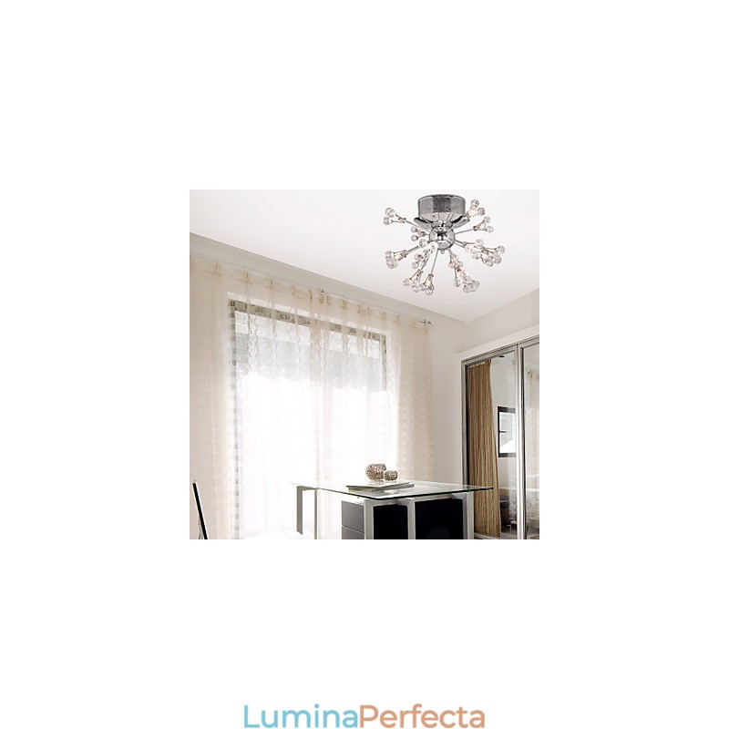 Montaj încastrat din metal cromat din cristal modern contemporan