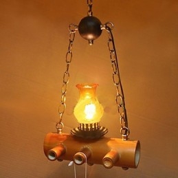 American Country Antique Bamboo Candelabru cu un singur cap