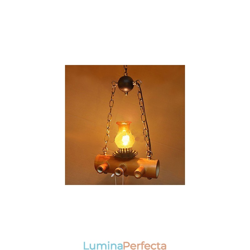 American Country Antique Bamboo Candelabru cu un singur cap
