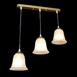 Pandantiv Bronz Trei Lumini Model Sticlă Abajur European Retro Classic