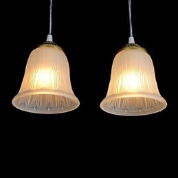 Pandantiv Bronz Trei Lumini Model Sticlă Abajur European Retro Classic