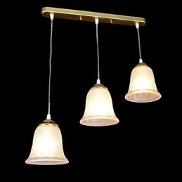 Pandantiv Bronz Trei Lumini Model Sticlă Abajur European Retro Classic