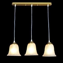 Pandantiv Bronz Trei Lumini Model Sticlă Abajur European Retro Classic