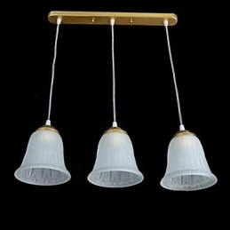 Pandantiv Bronz Trei Lumini Model Sticlă Abajur European Retro Classic