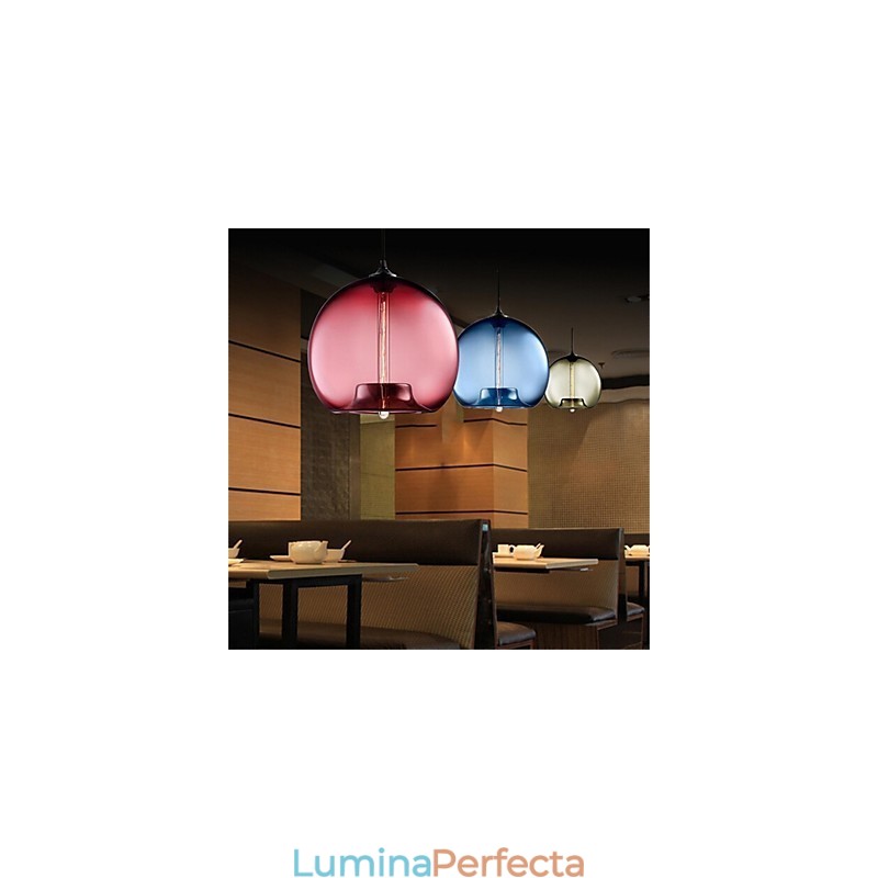 Lampă cu pandantiv din sticlă, retro, creativă, cafenea în bolul cu peștișor