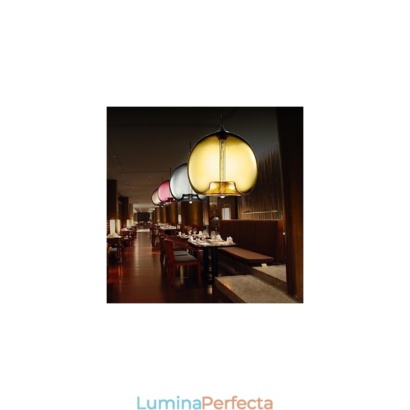Lampă cu pandantiv din sticlă, retro, creativă, cafenea în bolul cu peștișor