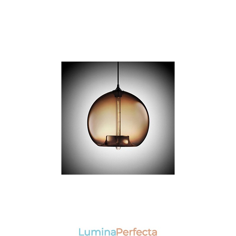 Lampă cu pandantiv din sticlă, retro, creativă, cafenea în bolul cu peștișor