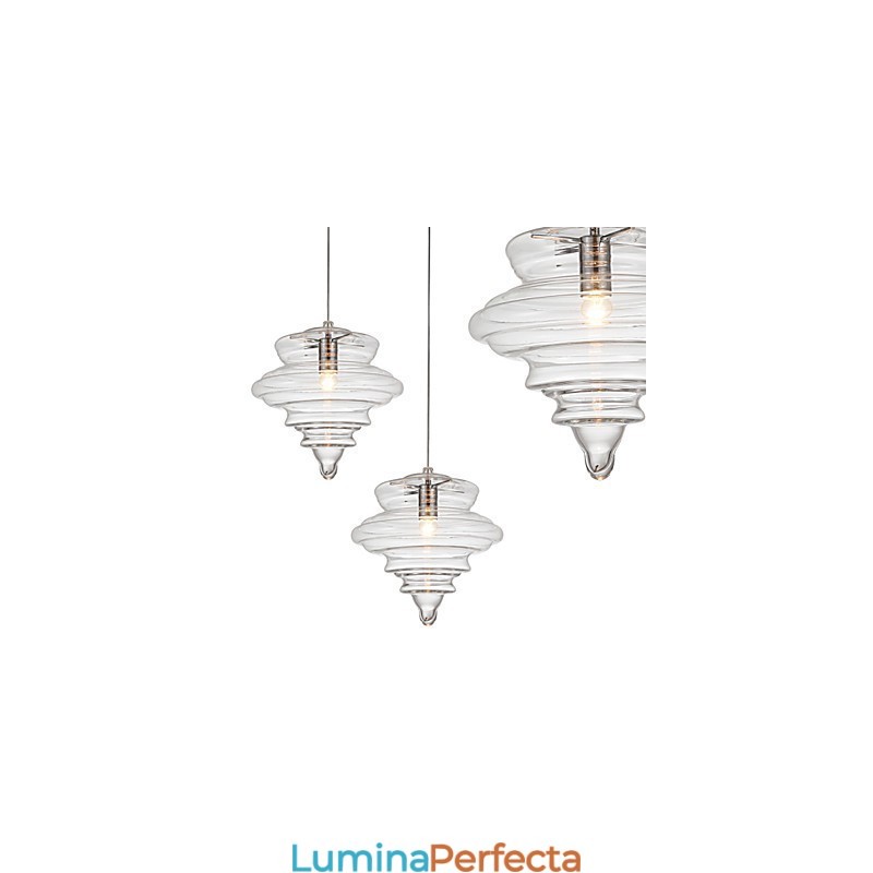 Lampă suspendată 1 lumină Modern Simplicity Sticlă transparentă incoloră