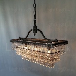 3 etaje dreptunghi tradițional clasic cristal metal candelabru pt