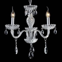 6 Lumini Stilul palatului Candelabru de sticla cu bec de lumanare