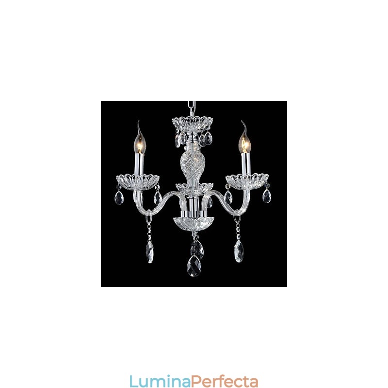 6 Lumini Stilul palatului Candelabru de sticla cu bec de lumanare