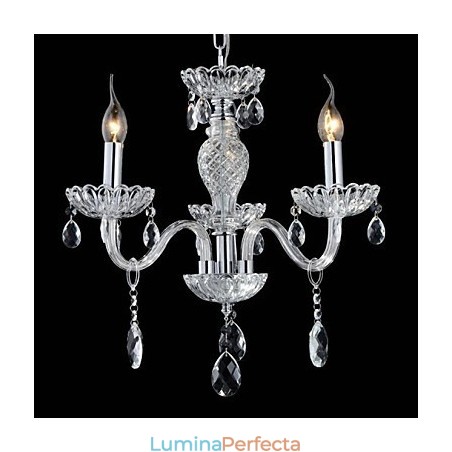 6 Lumini Stilul palatului Candelabru de sticla cu bec de lumanare 6 Lumini Stilul palatului Candelabru de sticla cu bec de lumanare