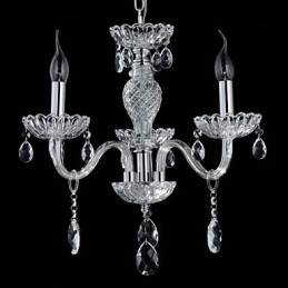 6 Lumini Stilul palatului Candelabru de sticla cu bec de lumanare