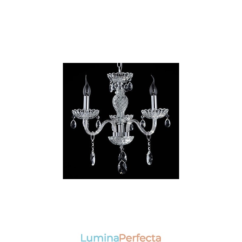 6 Lumini Stilul palatului Candelabru de sticla cu bec de lumanare