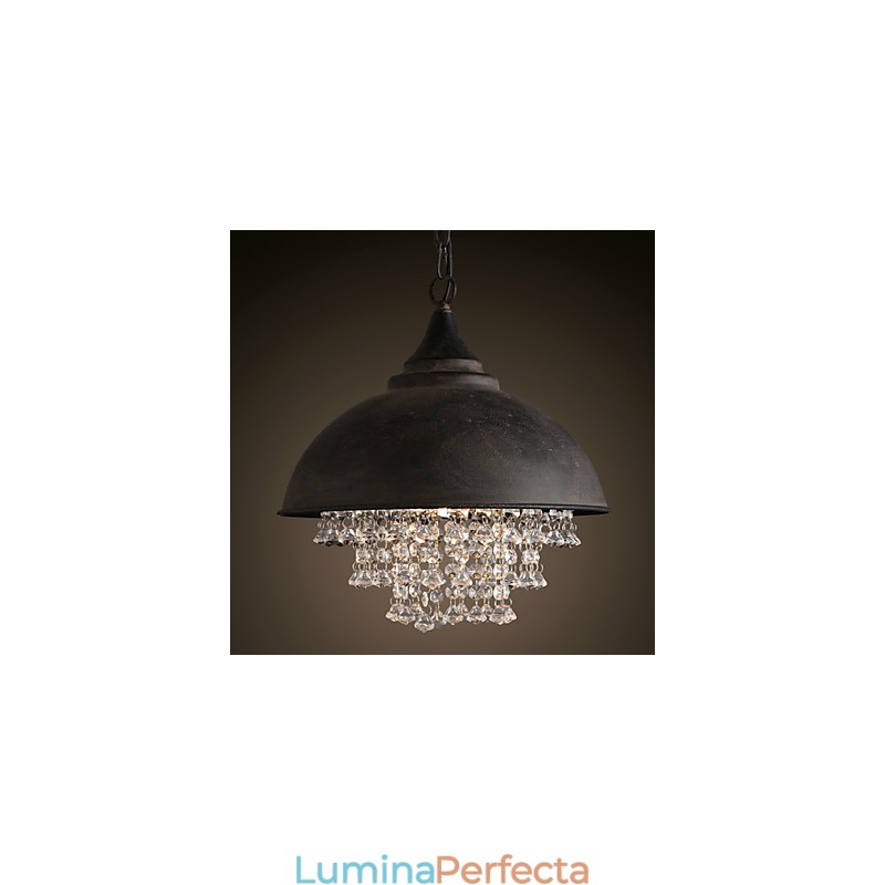 Pendant Loft Cristal Retro Cafea Lumină Garaj Metal