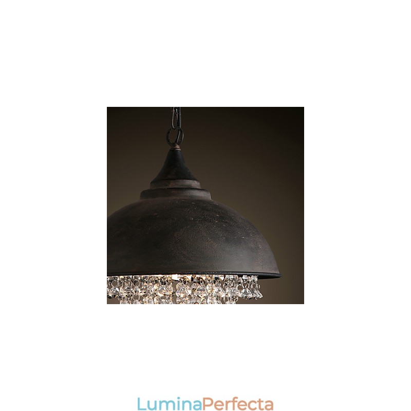 Pendant Loft Cristal Retro Cafea Lumină Garaj Metal
