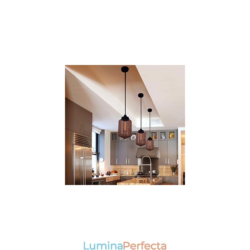 Lampă suspendată modernă din sticlă de 70 W cu design transparent pentru sticlă