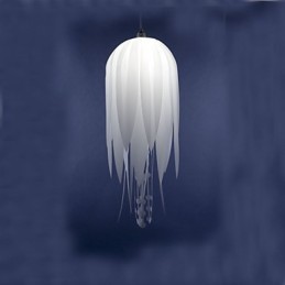 Lampă suspendată Modern Minimalist White 1 Lumină Metal și