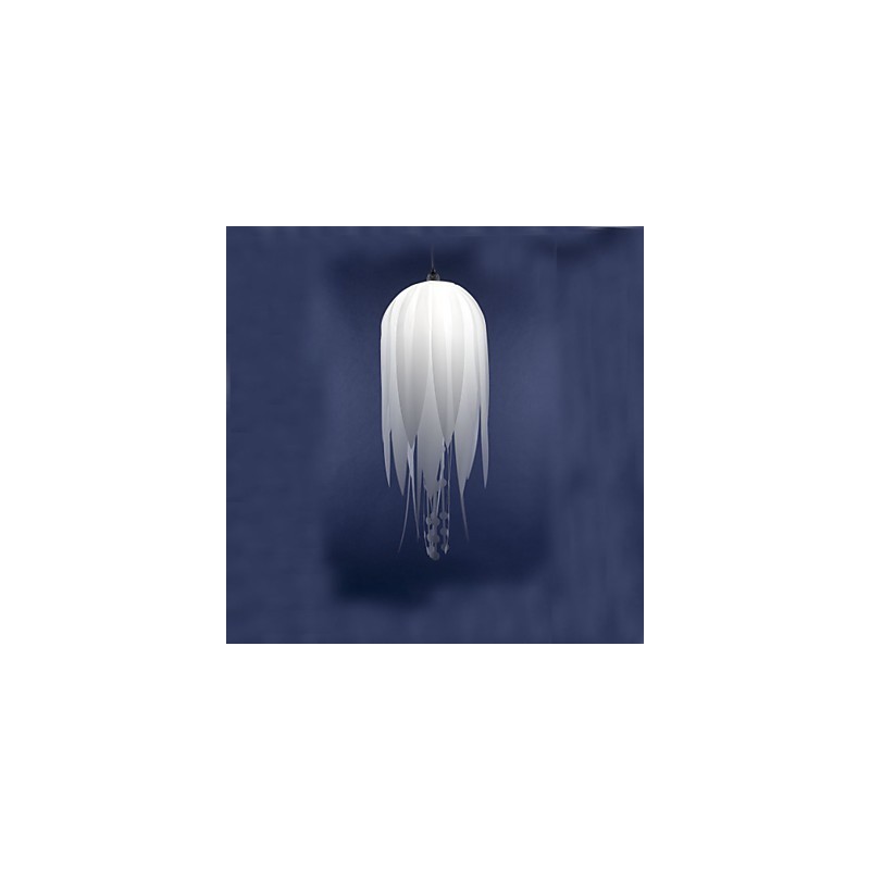 Lampă suspendată Modern Minimalist White 1 Lumină Metal și
