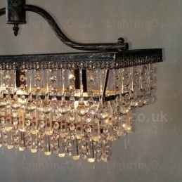 3 etaje dreptunghi tradițional clasic cristal metal candelabru pt