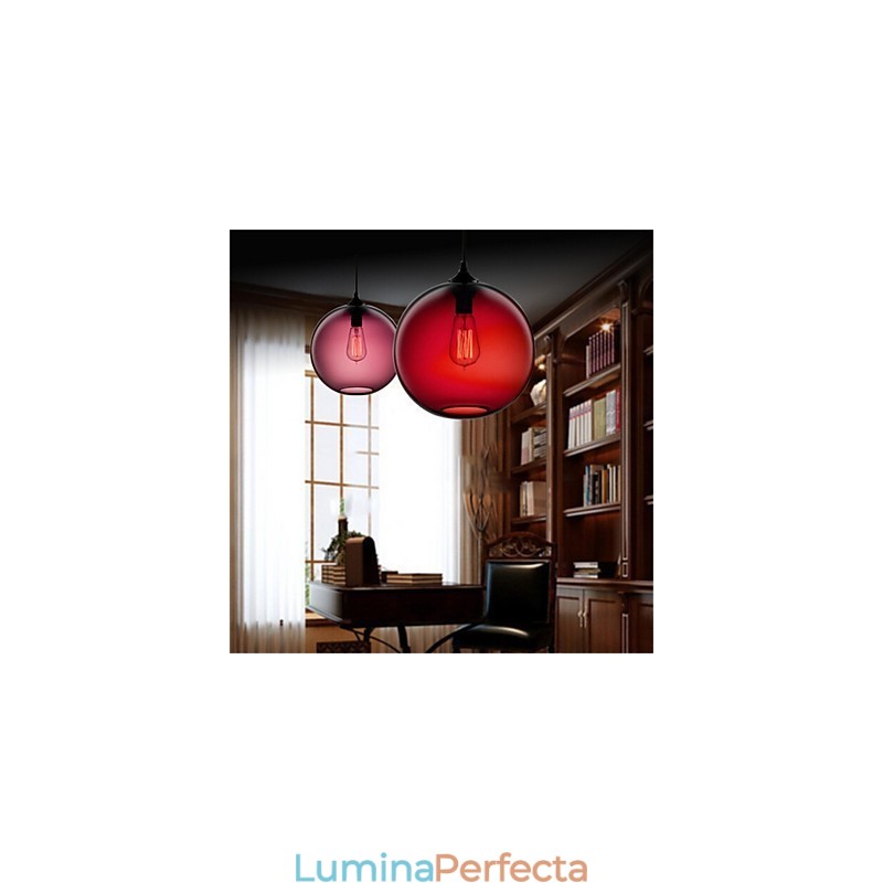 Lampă cu pandantiv din sticlă, retro, creativă, cafenea în castronul cu peștișor