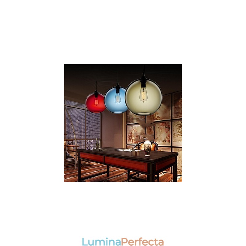 Lampă cu pandantiv din sticlă, retro, creativă, cafenea în castronul cu peștișor