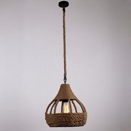 Lampă suspendată Rope 1 Lumină Country