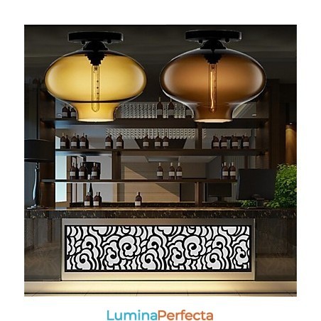 Lampă cu pandantiv din sticlă, retro, creativă, cafenea în bolul cu peștișor Lampă cu pandantiv din sticlă, retro, creativă, cafenea în bolul cu peștișor