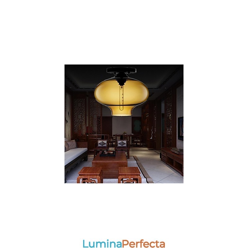 Lampă cu pandantiv din sticlă, retro, creativă, cafenea în bolul cu peștișor