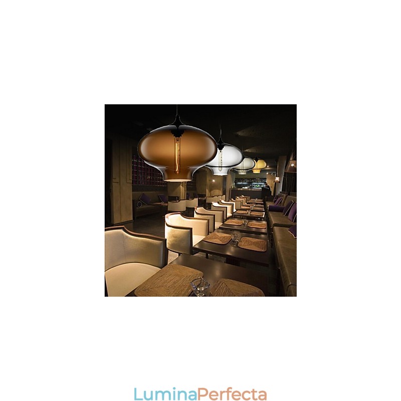 Lampă cu pandantiv din sticlă, retro, creativă, cafenea în bolul cu peștișor