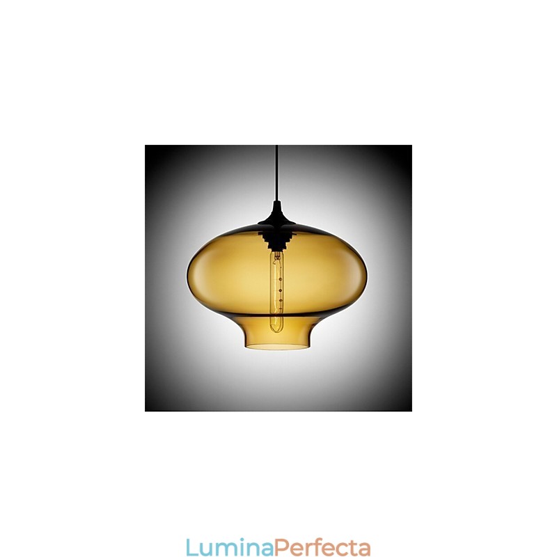 Lampă cu pandantiv din sticlă, retro, creativă, cafenea în bolul cu peștișor