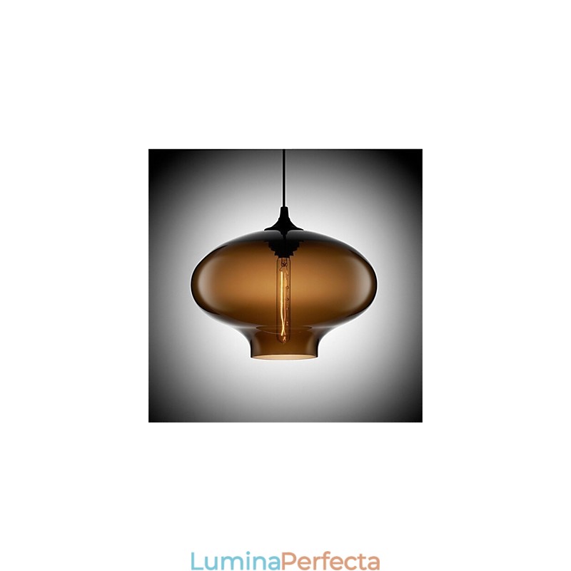 Lampă cu pandantiv din sticlă, retro, creativă, cafenea în bolul cu peștișor