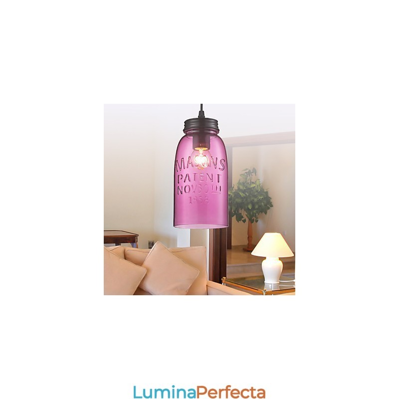 Lampă suspendată modernă din sticlă cu 1 lumină, cu design transparent cu bule