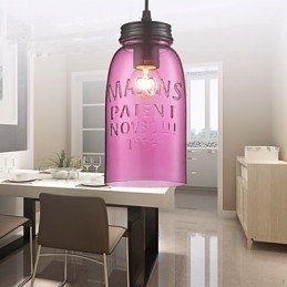 Lampă suspendată modernă din sticlă cu 1 lumină, cu design transparent cu bule