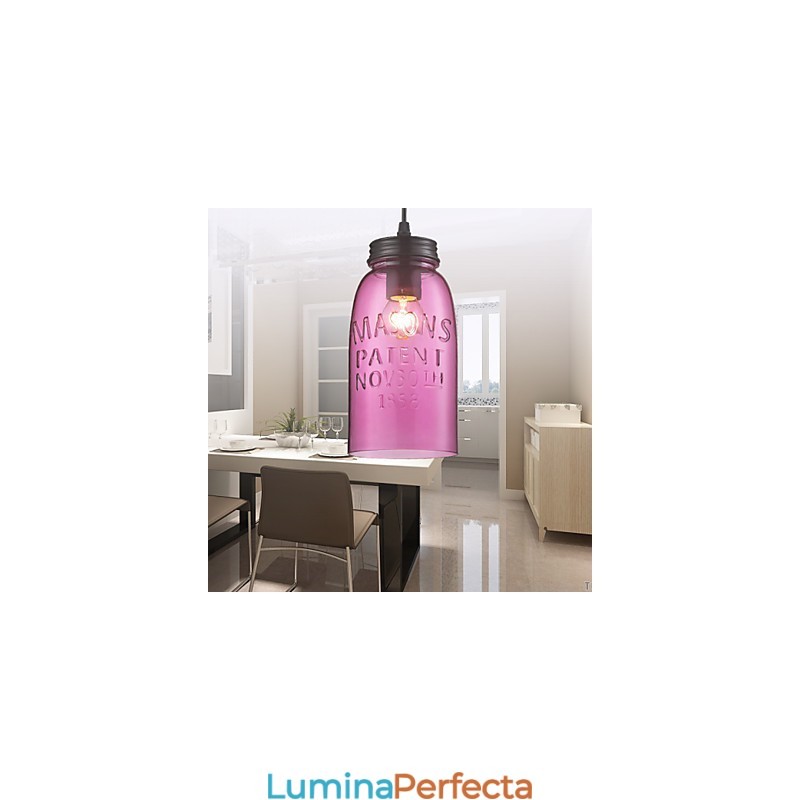 Lampă suspendată modernă din sticlă cu 1 lumină, cu design transparent cu bule