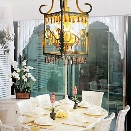 Rural din Europa Tip Droplight American Country Lampă dreptunghiulară Shell Lampă Verandă