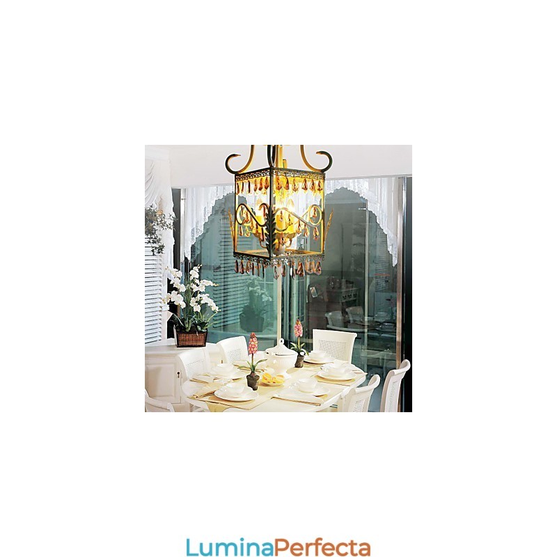 Rural din Europa Tip Droplight American Country Lampă dreptunghiulară Shell Lampă Verandă