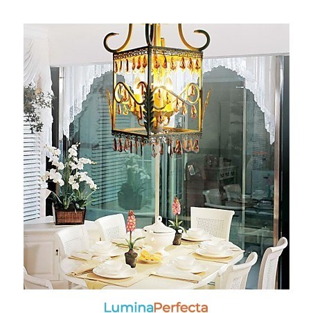 Rural din Europa Tip Droplight American Country Lampă dreptunghiulară Shell Lampă Verandă