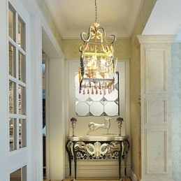 Rural din Europa Tip Droplight American Country Lampă dreptunghiulară Shell Lampă Verandă