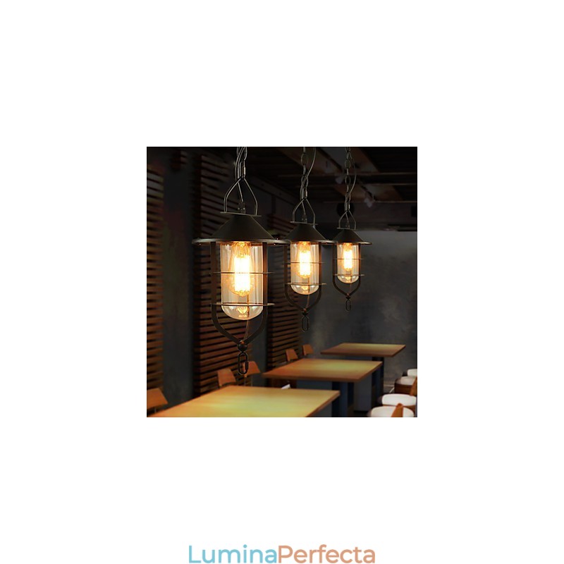 Lampă suspendată din metal cu pictură în stil retro