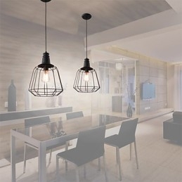 Rustic Lodge Retro Country Mini Stil Pictură Metal Pendant Lampă Garaj