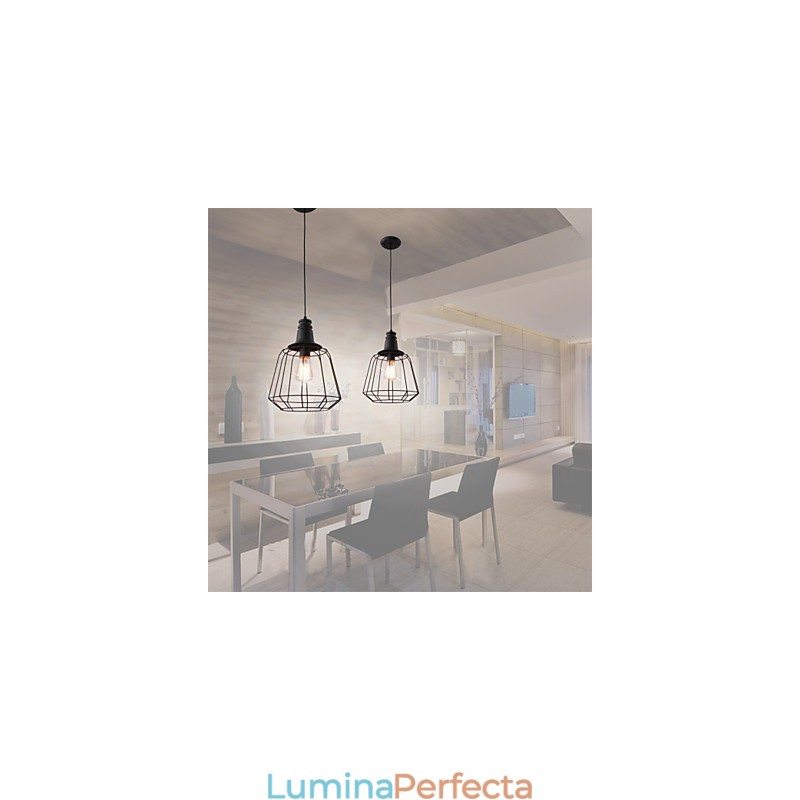 Rustic Lodge Retro Country Mini Stil Pictură Metal Pendant Lampă Garaj