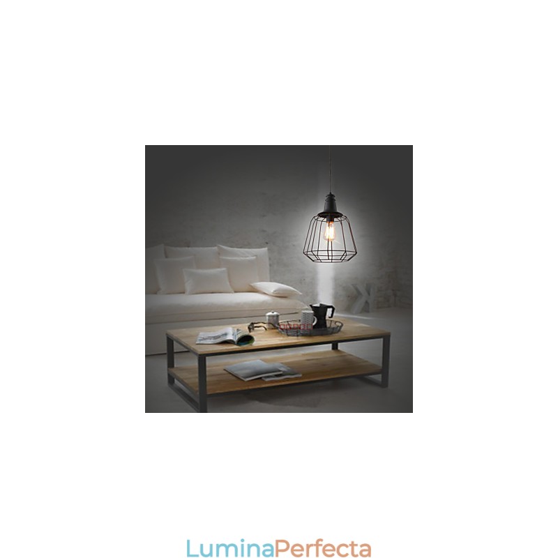 Rustic Lodge Retro Country Mini Stil Pictură Metal Pendant Lampă Garaj